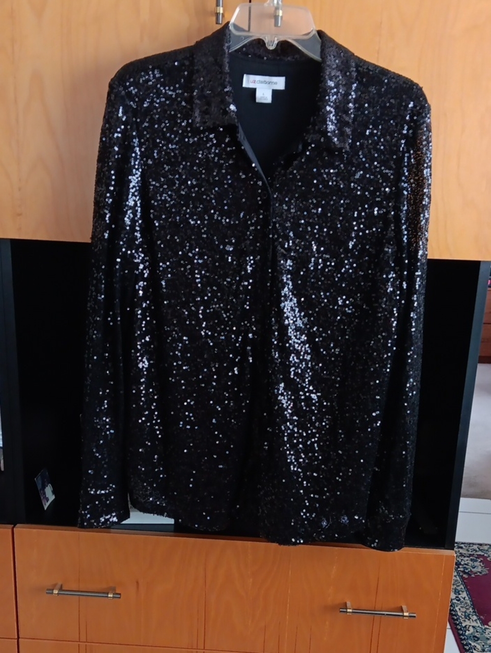Liz Claiborne Black Sequin Shirt